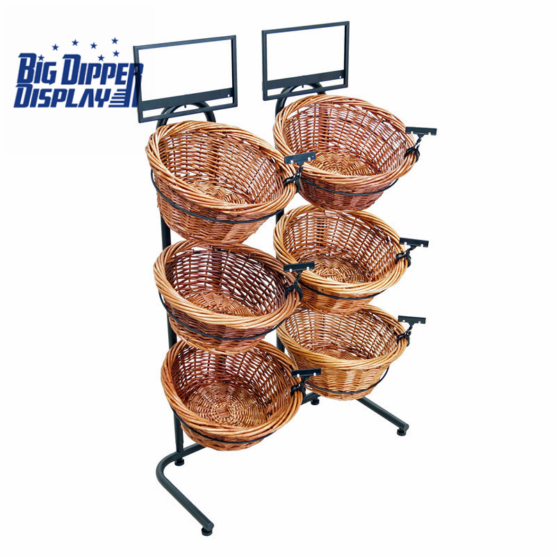 Two Tier Basket Display Rack Display Stand